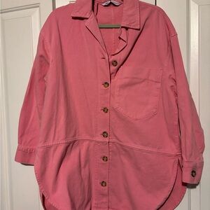 Zara Pink Denim Overshirt